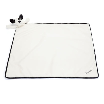 Jellycat Personalized Bashful Black & Cream Puppy Blankie