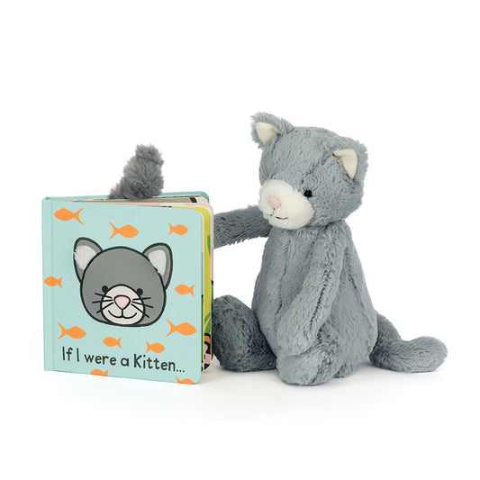 Jellycat If I Were a Kitten Board Book and Bashful Kitten Original