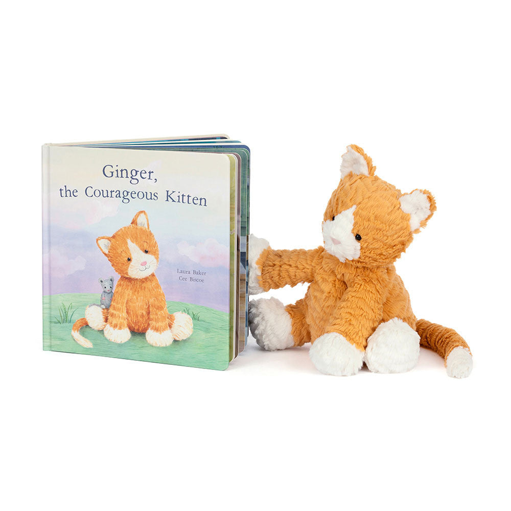 Jellycat Ginger, the Courageous Kitten Book and Fuddlewuddle Ginger Cat