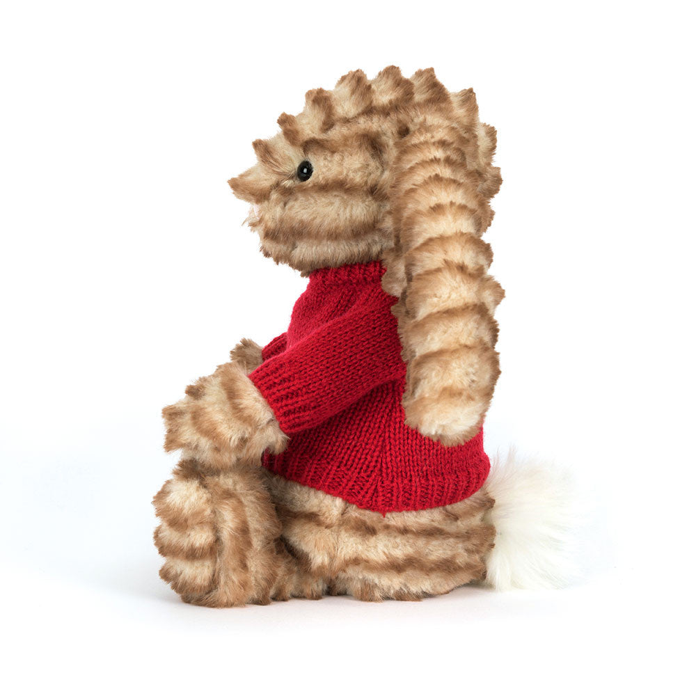 Jellycat Bashful Luxe Bunny Juniper with Personalized Red Jumper