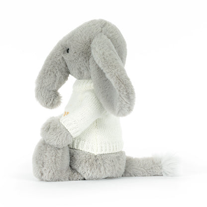 Jellycat Bashful Luxe Elephant Thuddeus with Personalized Cream Jumper