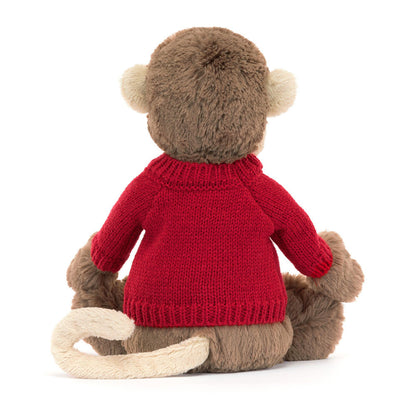 Jellycat Bashful Monkey with Personalized Red Jumper