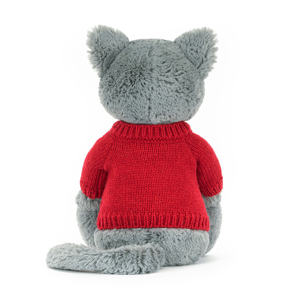 Jellycat Bashful Kitten with Personalized Red Jumper
