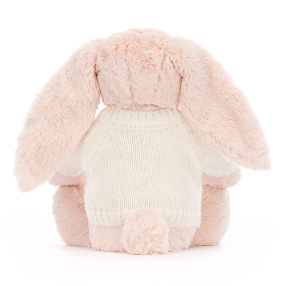 Jellycat Bashful Blush Bunny with Personalized Cream Jumper