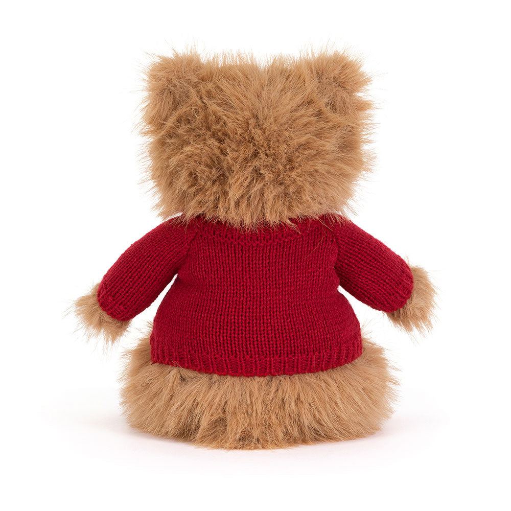Jellycat Bartholomew Bear Bouffant with Personalized Red Jumper