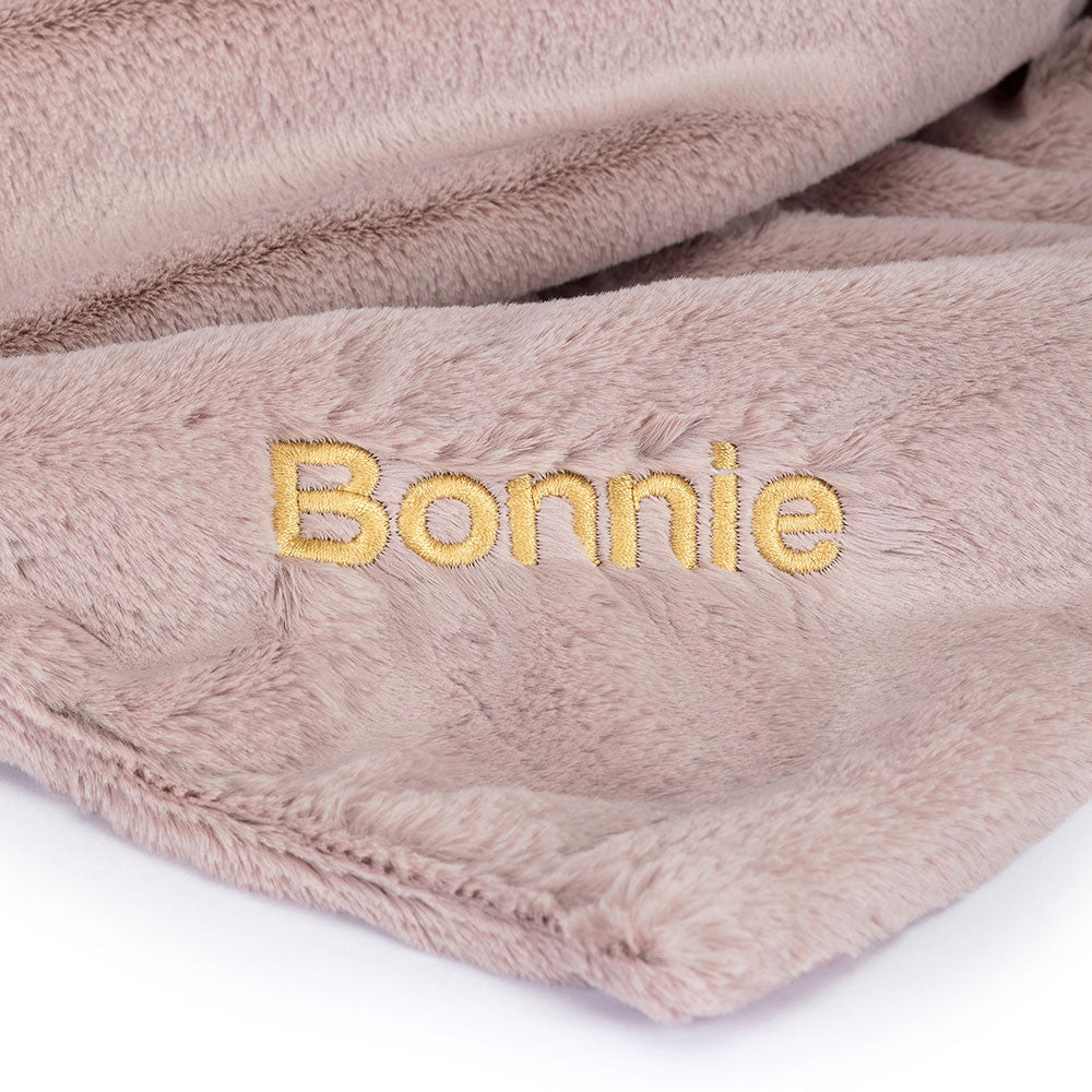 Jellycat Personalized Bashful Luxe Bunny Rosa Blankie