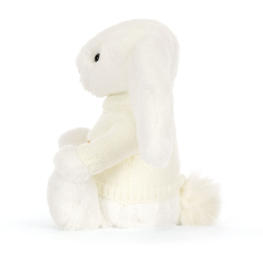 Jellycat Bashful Luxe Bunny Luna with Personalized Cream Jumper