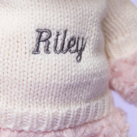 Jellycat Leola Bear with Personalized Cream Jumper