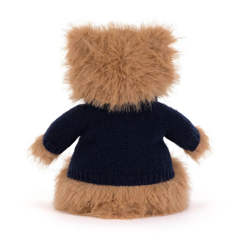 Jellycat Bartholomew Bear Bouffant with Personalized Navy Jumper
