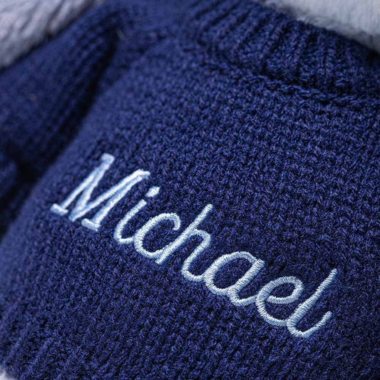 Jellycat Puddlesea Bunny with Personalized Navy Jumper