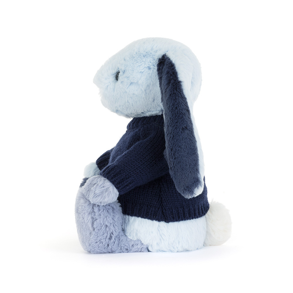 Jellycat Puddlesea Bunny with Personalized Navy Jumper