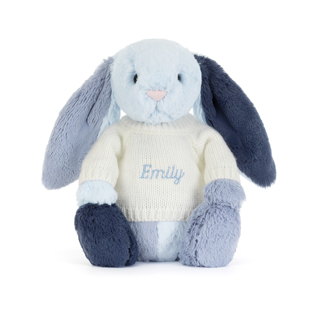 Jellycat Puddlesea Bunny with Personalized Cream Jumper