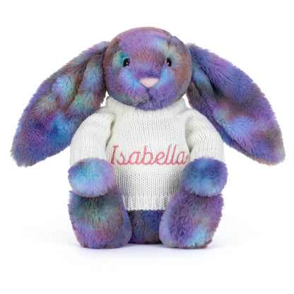 Jellycat Zodihop Luxe Bunny with Personalized Cream Jumper
