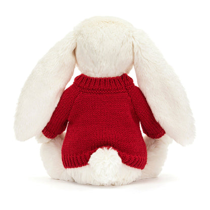 Jellycat Bashful Twinkle Bunny with Personalized Red Jumper