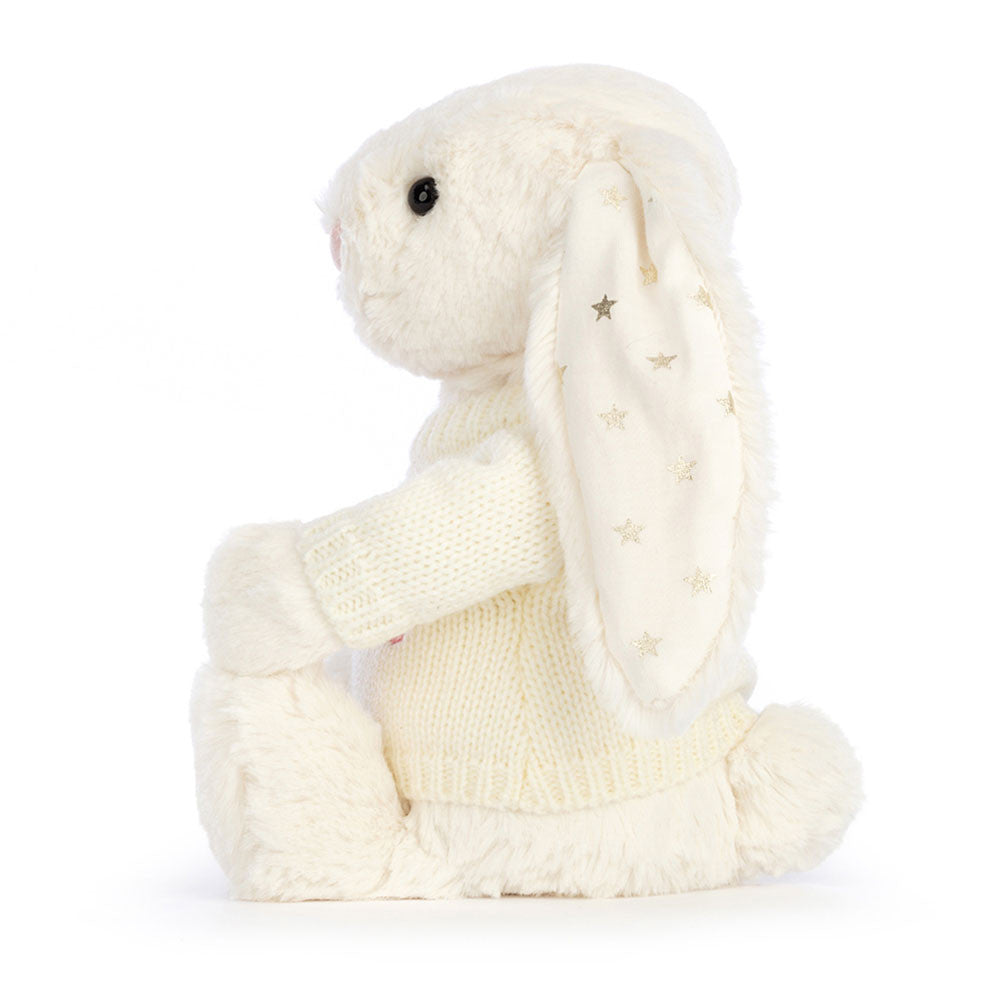 Jellycat Bashful Twinkle Bunny with Personalized Cream Jumper