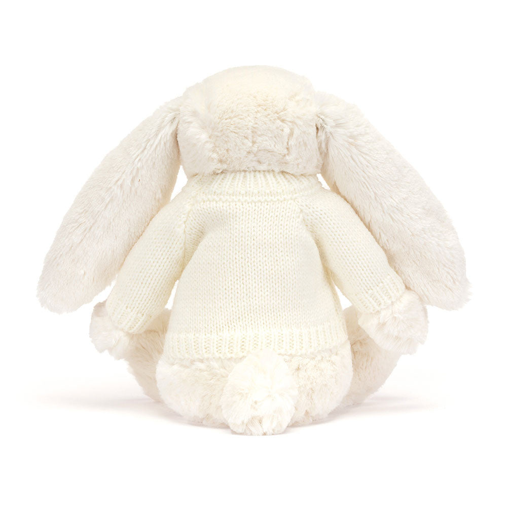 Jellycat Bashful Twinkle Bunny with Personalized Cream Jumper